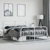vidaXL Bed Frame White Powder-coated steel 70.9x78.7 in Super King
