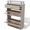 vidaXL Shoe Cabinet Oak Engineered wood Medium Shoe Cabinet