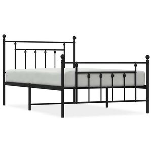 vidaXL Bed Frame Black Steel Single Industrial Bed Frame Rectangular