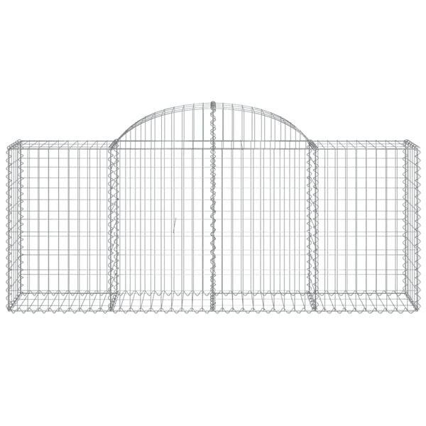 vidaXL Gabion Basket Set of 9 Silver Galvanized Iron Large