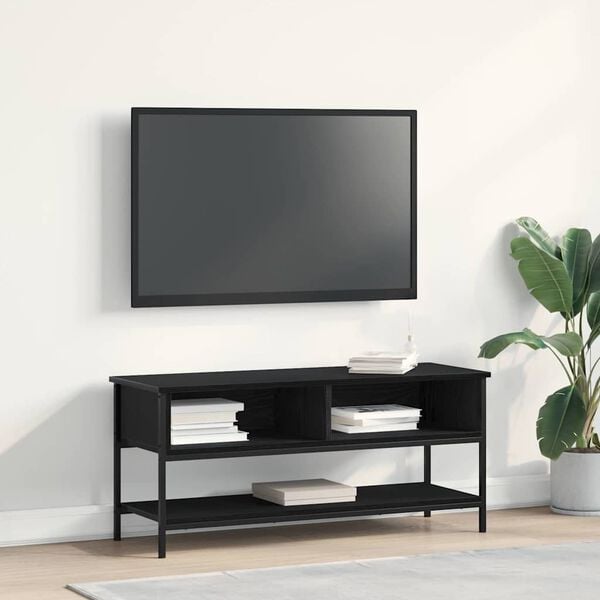 vidaXL TV Cabinet Set Wall-mounted Black Oak 39.37 x 13.78 x 17.72 in