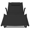 vidaXL Sun Lounger Black Powder-coated steel, textilene Medium