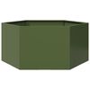 vidaXL Garden Planter Olive Green Steel Large Durable Garden Planter