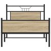 vidaXL Bed Frame Sonoma oak Engineered wood and steel Twin Bed Frame