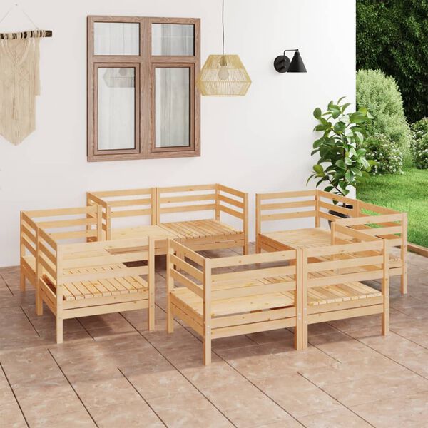 vidaXL 8 Piece Patio Lounge Set Solid Pinewood