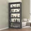 vidaXL Book Cabinet Grey Solid pine wood Book Cabinet Rectangular