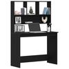 vidaXL Desk with Shelves Black Oak 40.2x17.7x58.3" Engineered Wood
