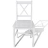 vidaXL Dining Chair Set of 6 White Solid pine wood Standard Comfy