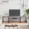 vidaXL TV Cabinet Grey Sonoma Engineered Wood, Iron TV Cabinet