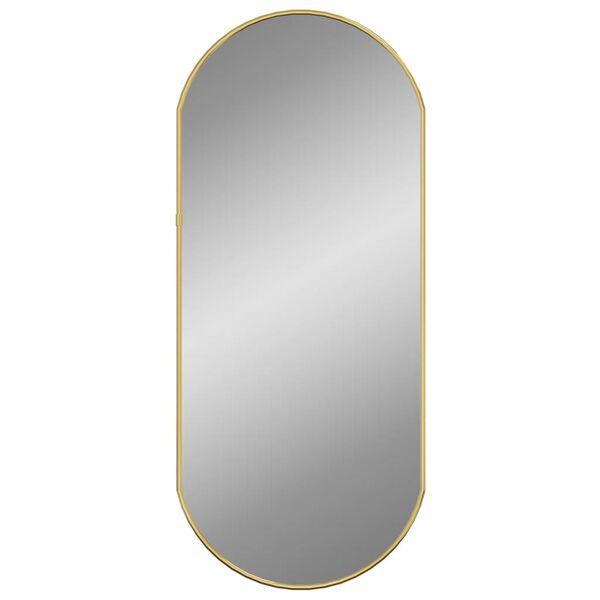 vidaXL Wall Mirror Gold Glass, PVC 27.6 x 11.8 in Minimalistic