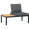 vidaXL Garden Sofa Set Black, Anthracite Powder-coated Aluminum, Polyester