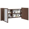 vidaXL LED Mirror Cabinet Brown oak Engineered wood 39.4 x 4.7 x 17.7 in
