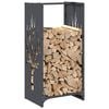 vidaXL Firewood Rack Anthracite 15.7x11.8x31.5" Cold-rolled steel