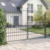 vidaXL Garden Gate with Lock Gray 78.7" x 118.1" Steel