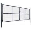 vidaXL Mesh Garden Gate Galvanized Steel 157.5"x59.1" Gray