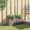 vidaXL Garden Planter Set of 2 Grey Powder-coated steel, PE rattan Small