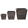 vidaXL Raised Bed Set of 3 Brown Water hyacinth, Steel
