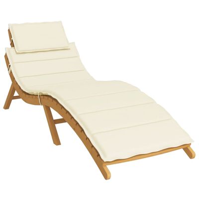 vidaXL Sun Lounger Cushion Cream 73.2"x22.8"x1.2" Oxford Fabric