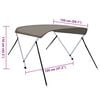vidaXL 2-bow Bimini Top Grey 59.1x47.2x43.3"