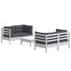 vidaXL Garden Lounge Set White, Anthracite