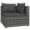 vidaXL Garden Lounge Set Grey PE Rattan, Powder-Coated Steel, Plastic