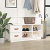 vidaXL Shoe Bench White Solid pine wood 39.4 in x 13.4 in x 17.7 in