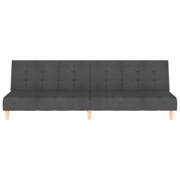 vidaXL Sofa Bed Dark Gray Polyester 2-Seater