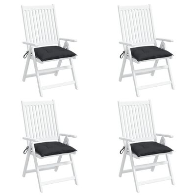 vidaXL Chair Cushions 4 pcs Black 15.7"x15.7"x2.8" Oxford Fabric