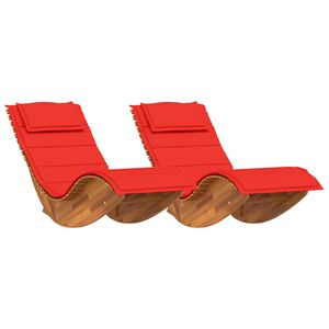 vidaXL Sun Lounger 2 pcs Brown 60 x 154 x 74cm Solid Acacia wood