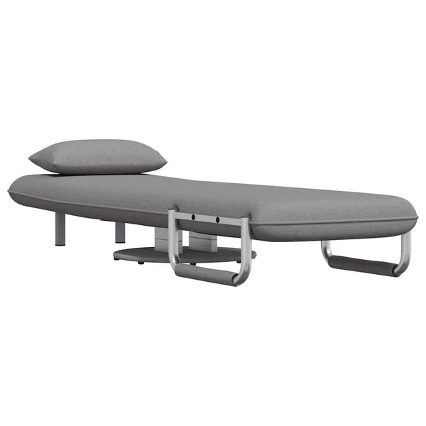 vidaXL Sofa Light grey Polyester, Steel Compact Convertible