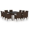 vidaXL Garden Dining Set Brown and cream white