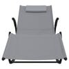 vidaXL Sun Lounger Grey Powder-coated steel, textilene Standard