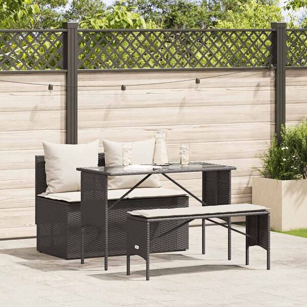 vidaXL Garden Dining Set Black