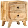 vidaXL Bedside Cabinet Set of 2 Mango wood Solid rough mango wood