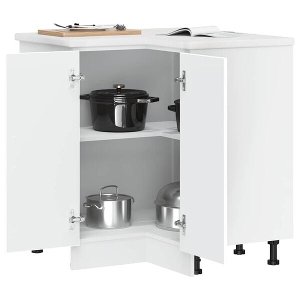 vidaXL Kitchen Corner Base Cabinet White Engineered wood Medium