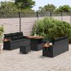 vidaXL Garden Sofa Set 9 pcs Black Poly Rattan and Powder-Coated Steel