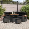 vidaXL Garden Sofa Set with Cushion with Storage Black Poly rattan