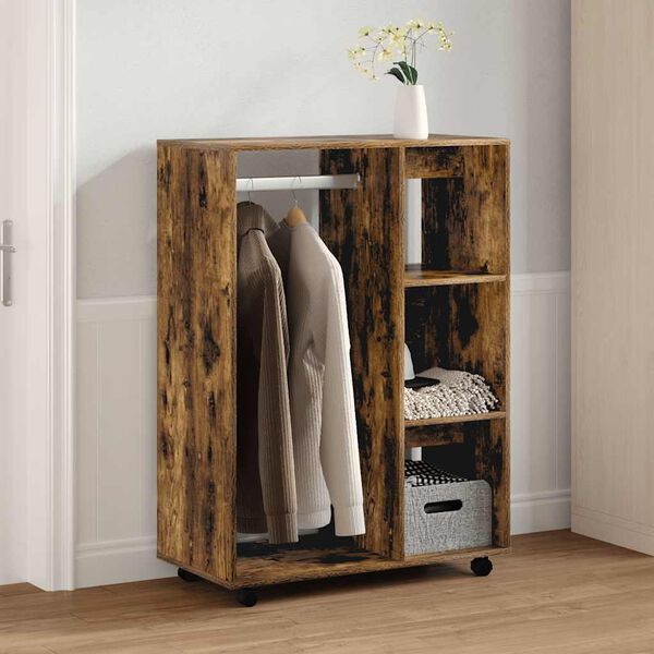 vidaXL Wardrobe Smoked Oak Engineered Wood Wardrobe Rectangular