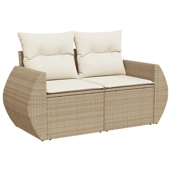 vidaXL Garden Sofa Set Beige PE rattan Large Modular Garden Sofa Set