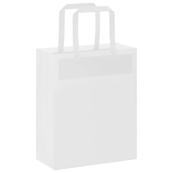 vidaXL Paper Bags 50 pcs with Handles White 7.1x3.1x8.7"