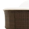 vidaXL Double Sun Lounger with Cushions Brown Poly Rattan