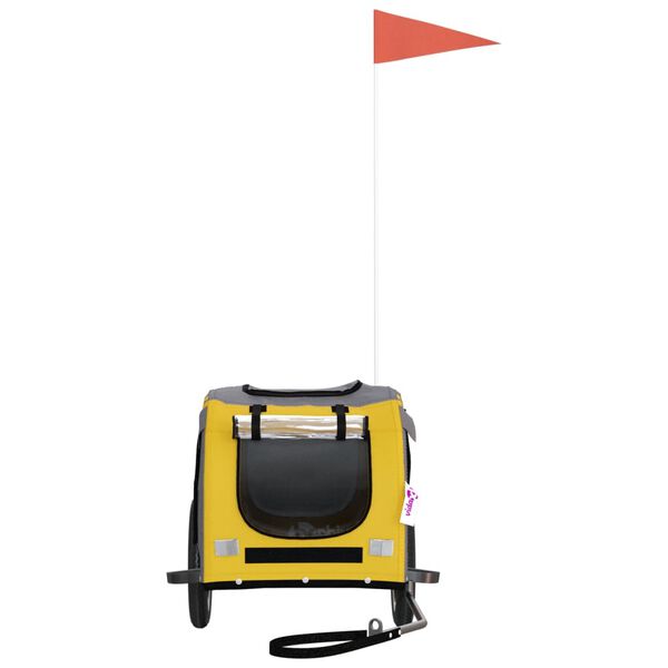 vidaXL Pet Bike Trailer Yellow Oxford fabric Medium Pet Bike Trailer
