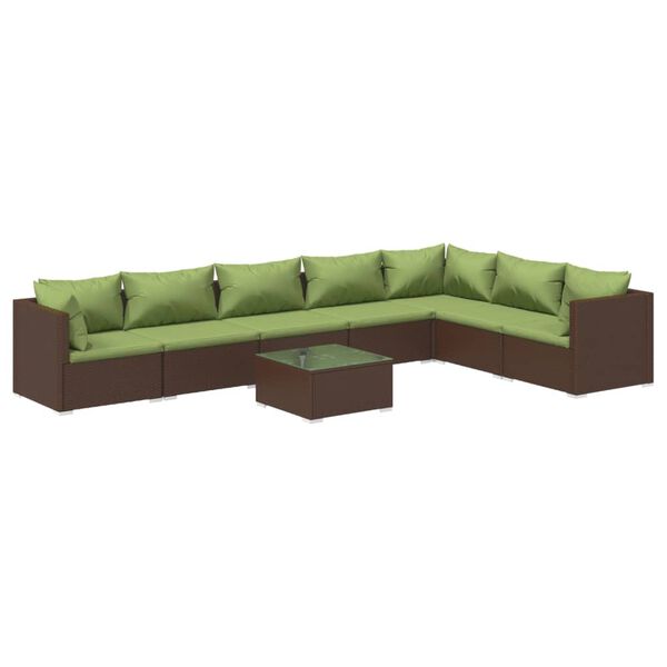 vidaXL Garden Lounge Set Brown, Green