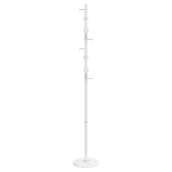 vidaXL Coat Stand White Powder-coated iron, Marble 69.3 in Coat Stand