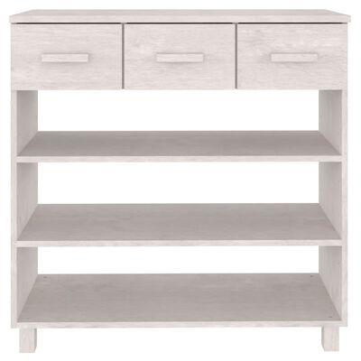 vidaXL Console Table White 35.4"x13.8"x35.4" Solid Wood Pine