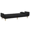 vidaXL Sofa Bed Black Polyester, Wood, Foam, Plastic 2-Seater