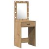 vidaXL Dressing Table Brown 19.69 x 16.14 x 53.15 in Engineered Wood