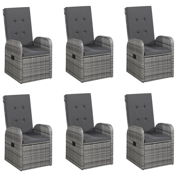 vidaXL 7 Piece Patio Dining Set Gray