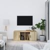 vidaXL TV Cabinet Smoked Oak Engineered Wood Medium TV Cabinet