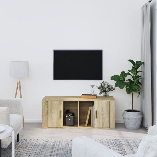 vidaXL TV Cabinet Smoked Oak Engineered Wood Medium TV Cabinet